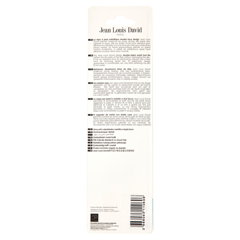 Jean Louis David Urban Care Raspa per Piedi in Metallo